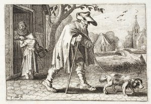 盲人、ヨハネス・デ・ブルネ（1589-1658）による「ジンネ・ヴェルクの紋章」のイラスト、ヤン・ジェイコブス・シッパー、アムステルダム、1661 作： Adriaen Pietersz van de Venne